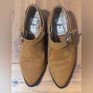 Tan Suede Buckle Shoes